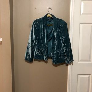 Daisy Fuentes teal velvet jacket